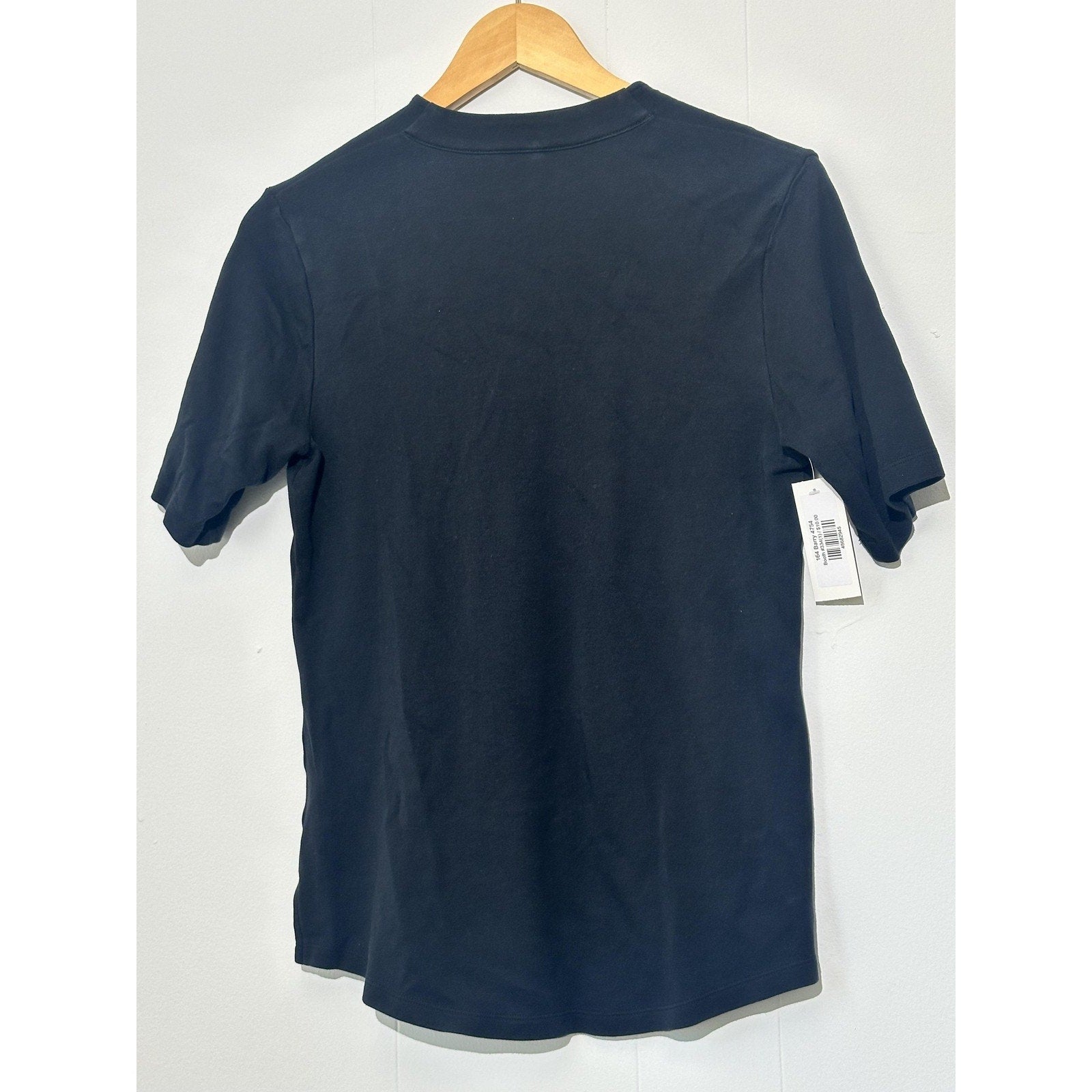 Isaac Mizrahi Live Shirt Womens Small Black V Neck Short Sleeve Tee Top