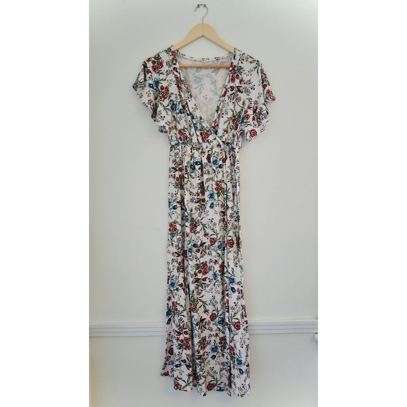 Love U Already Ivory Floral Maternity Dress Size S/M