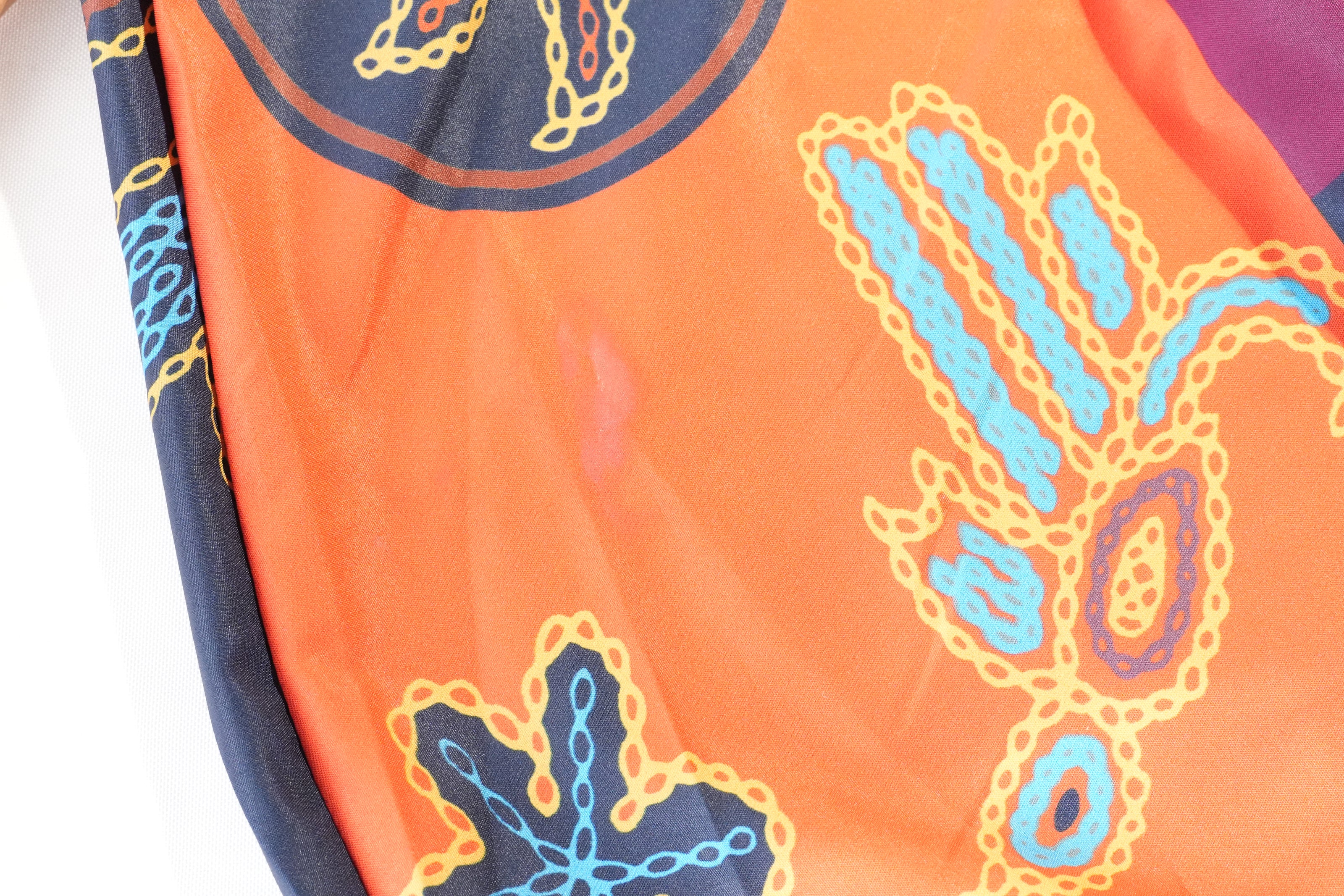 Abstract Print Maxi Dress Women Medium Orange Geometric Sleeveless