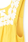 Entro Mustard Yellow Crochet Lace Trim Sleeveless Shift Dress Medium