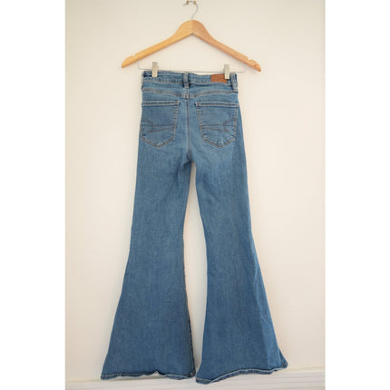American Eagle Festive Flare Jeans Size 00 Short