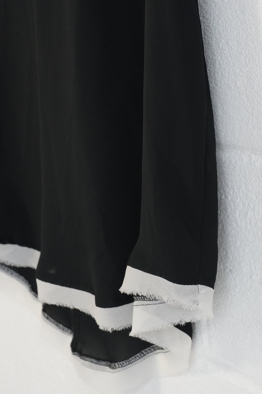 Who What Wear Womens Sleeveless Layered Blouse Black White Medium Keyhole Back