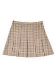 Plaid Pleated Mini Skirt with Pin-Tuck Detail