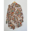True Destination Shirt Womens Large Multicolor Paisley Button Up Tunic Boho Top