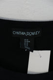 Cynthia Rowley Black Fit and Flare Short Sleeve Scoop Neck Midi Dress Womens M