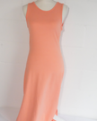 Roxy Maxi Dress Women Medium Peach Sleeveless Cut-Out Open Back Side Slit