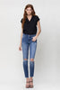 Distressed Mid Rise Ankle Skinny