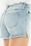 Kancan - Modern Edge High Rise Side Slit Denim Shorts