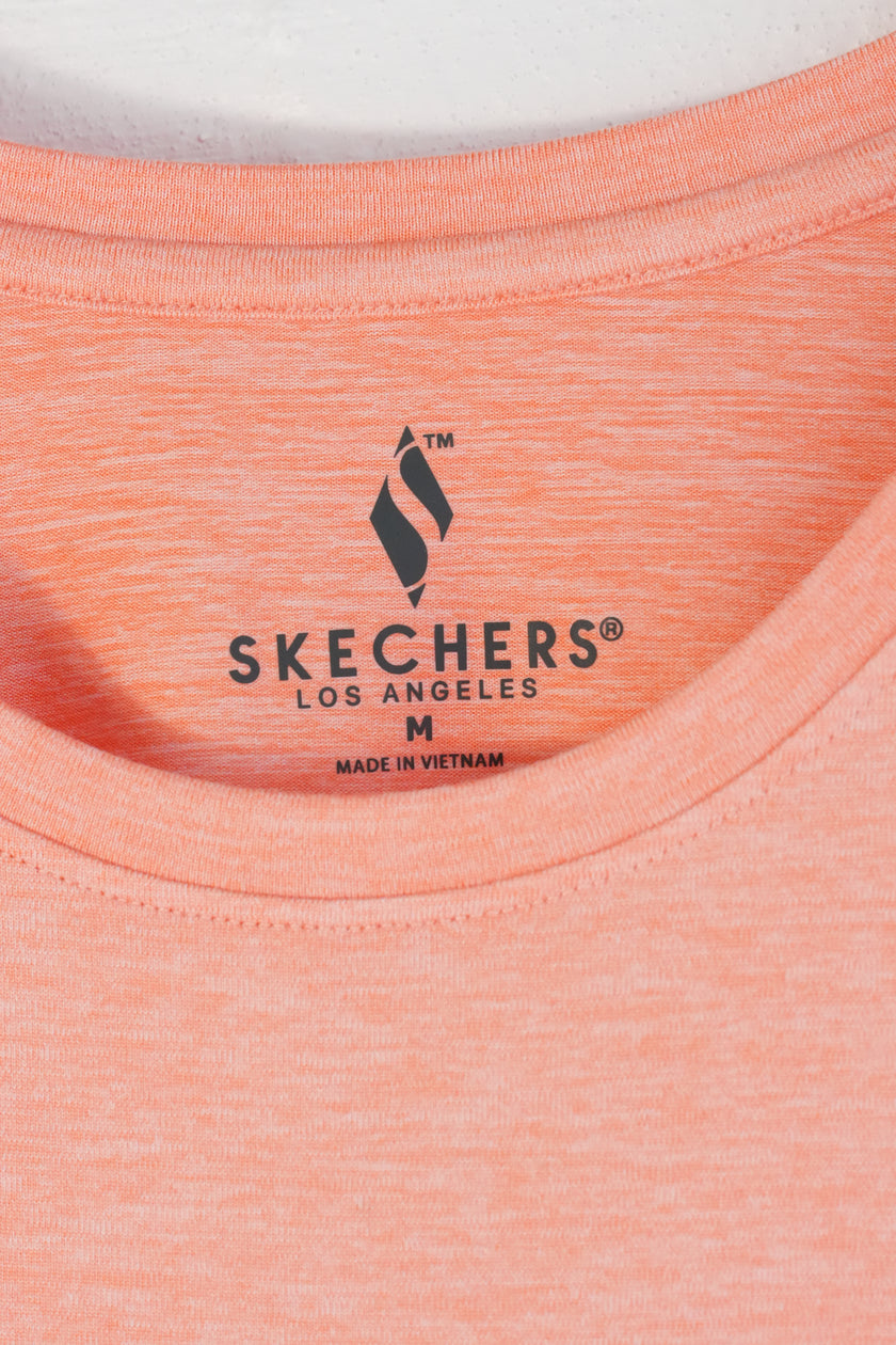 Skechers T-Shirt Women Medium Peach Short Sleeve High-Low Activewear Top