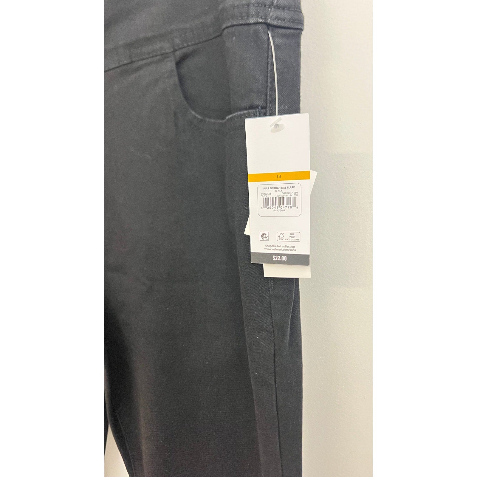 Sofie Jeans Black High Melisa Flare Pull On Jeans Size 14