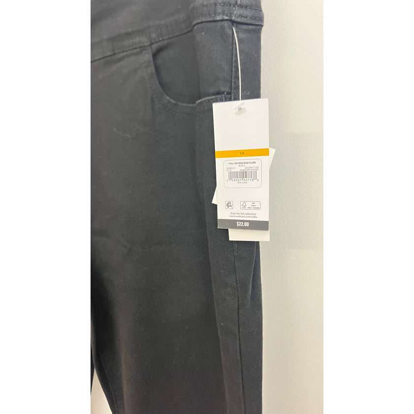 Sofie Jeans Black High Melisa Flare Pull On Jeans Size 14