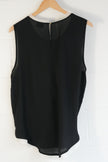 Who What Wear Womens Sleeveless Layered Blouse Black White Medium Keyhole Back
