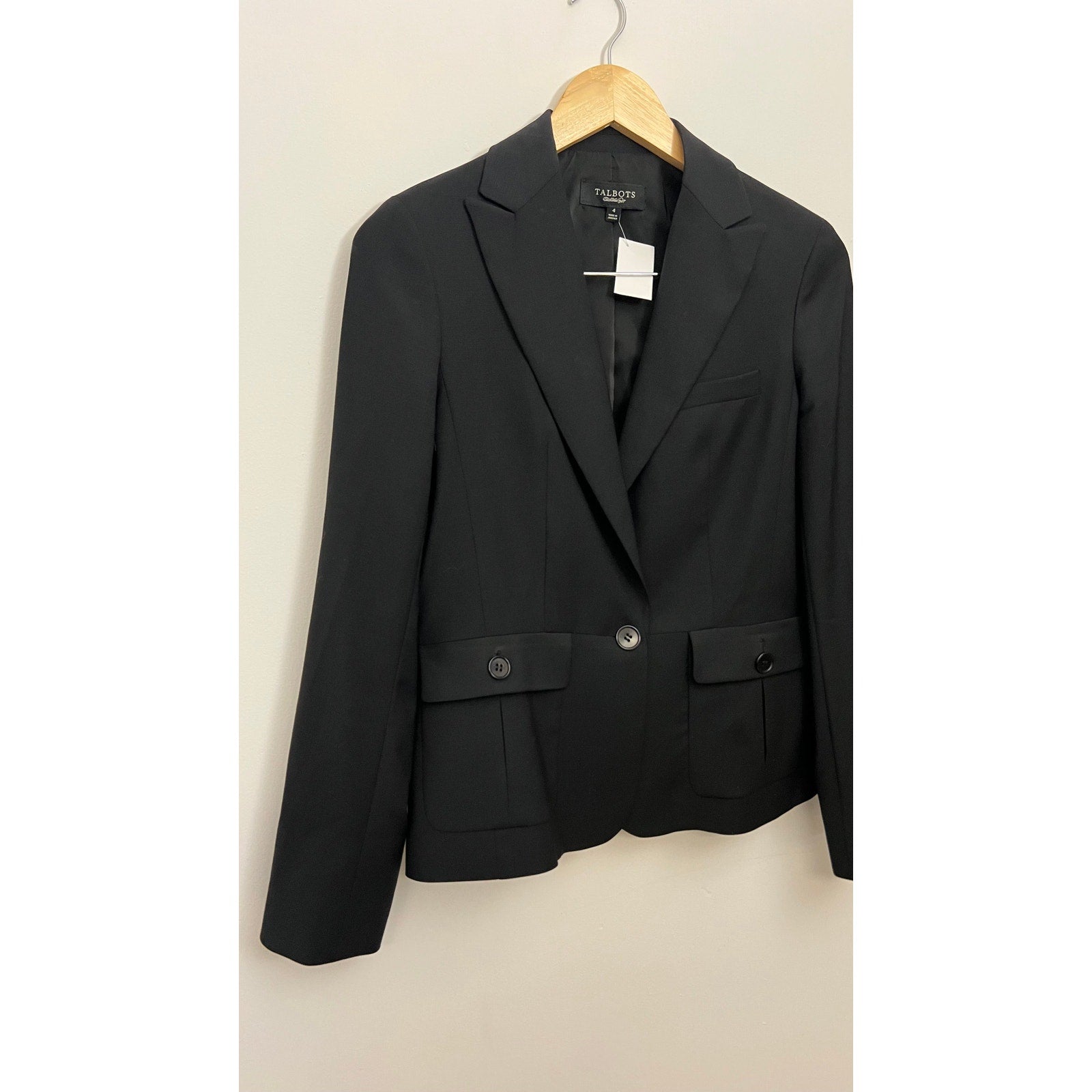Talbots Black Blazer with Pockets Size 4