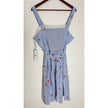 Blue and white Embroidered Cherry Dress Size X-Large