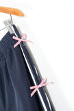 BIBI Track Pants Women Extra Large Navy Blue Pink Bow Side Stripe Joggers