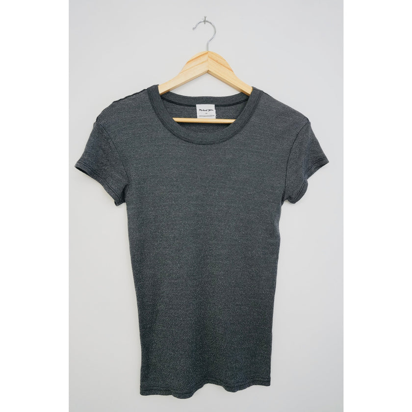 Michael Stars for Anthropologie Grey Top with Metallic Detail Size OS