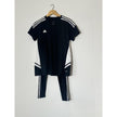 Adidas Set Womens Large Black V Neck Soccer Jersey 3 Stripe Aeroready Athletic
