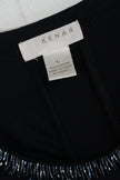 Kenar Tank Top Women Large Black Beaded Neck Ruffle Sleeve Viscose Ruching