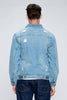 Men's Denim LIGHT WASHED Jacket with Distressing (in-store)