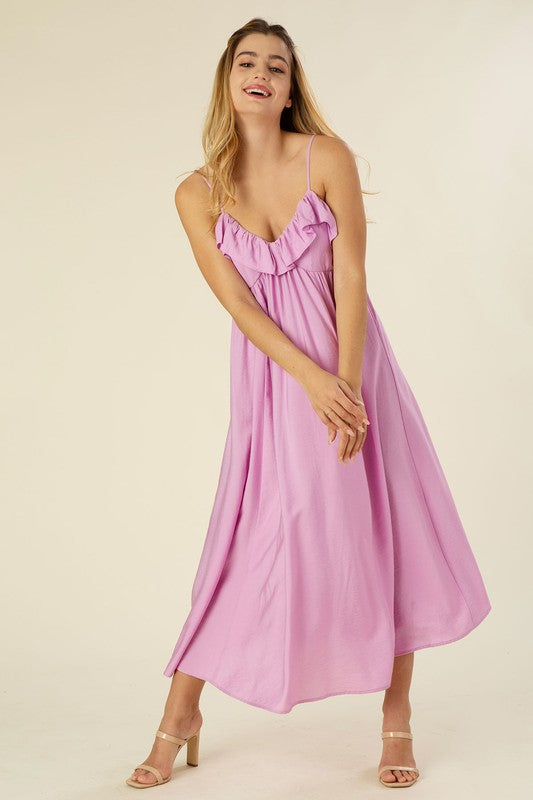 Maxi dress with ruffles