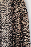 Reflex Jeans Cardigan Women Medium Brown Leopard Print Open Front Long Sleeve