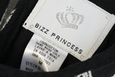 Bizz Princess Shift Mini Dress Women Medium Black White Geometric Embroidered Cotton