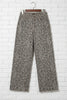 Brown Leopard Frayed Edge Wide Leg High Waist Jeans