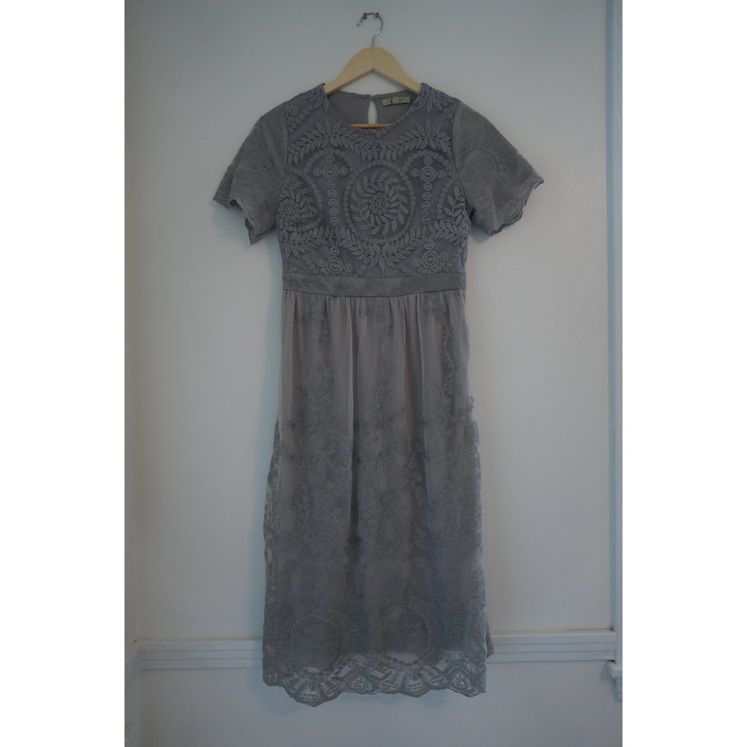 Polagram Grey 2 Tiered Dress size Small