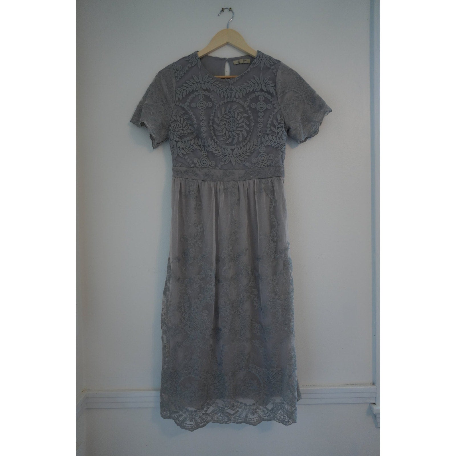 Polagram Gray 2-Tiered Dress size Small