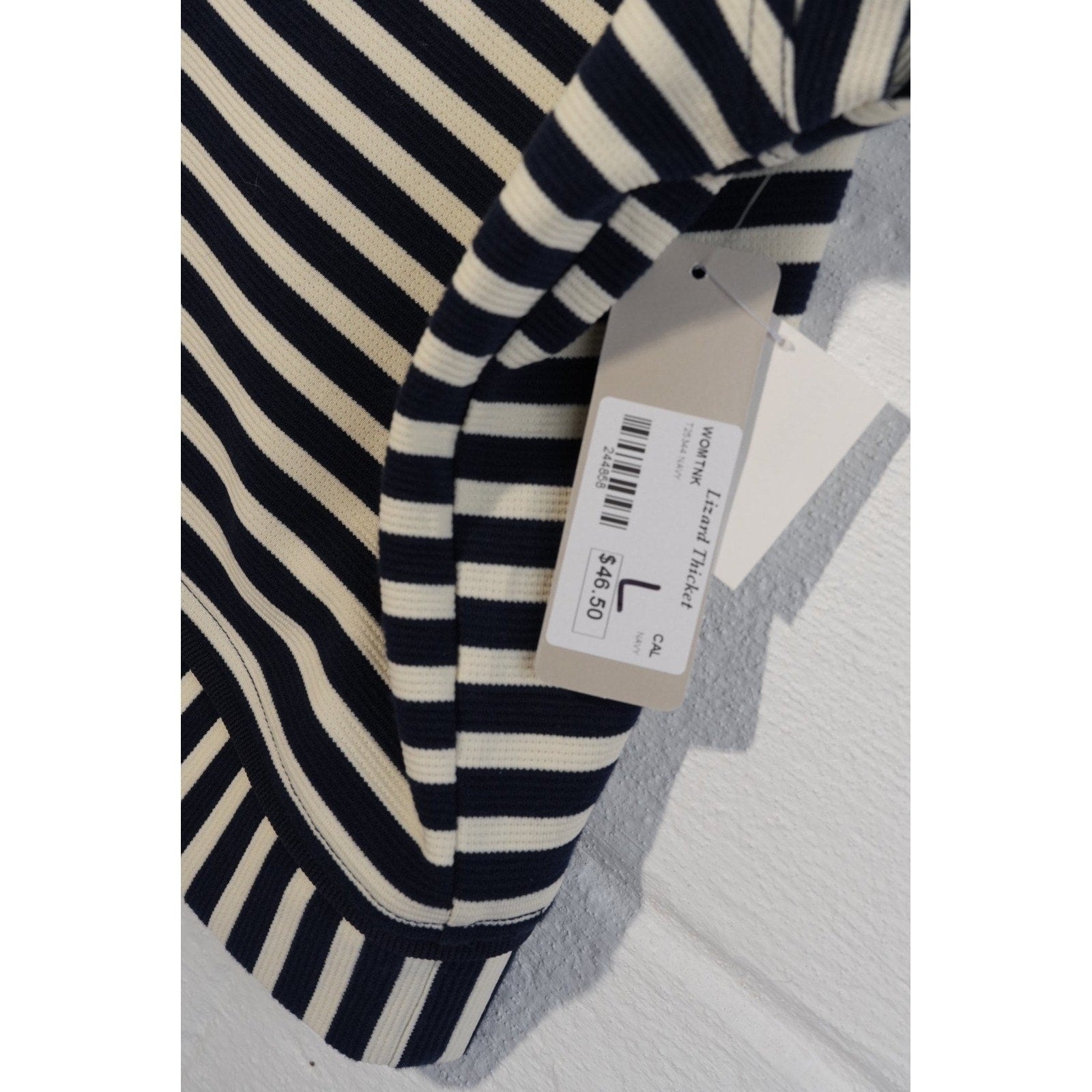 Callie Mac Striped Quarter Zip Vest Womens Large Navy White Sleeveless Top