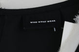Who What Wear Womens Sleeveless Layered Blouse Black White Medium Keyhole Back