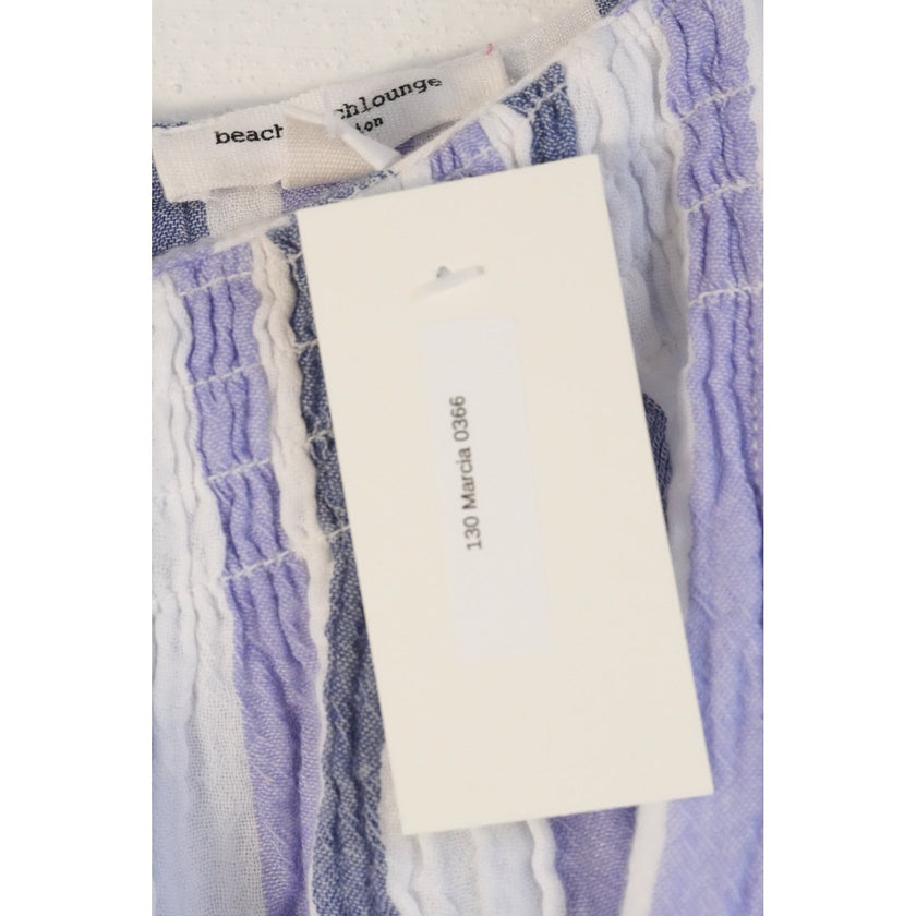 Beachlunchlounge Striped Sundress Women Extra Small Blue Lavender Ruffle Hem