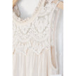Anthropologie Lace Ruffle Hem Tank Top Women Medium Cream Boho Sleeveless