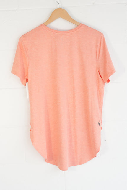 Skechers T-Shirt Women Medium Peach Short Sleeve High-Low Activewear Top