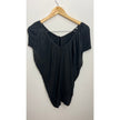 New York & Company Blouse Women Extra Small Black Dolman Sleeve V-Neck Tie Front