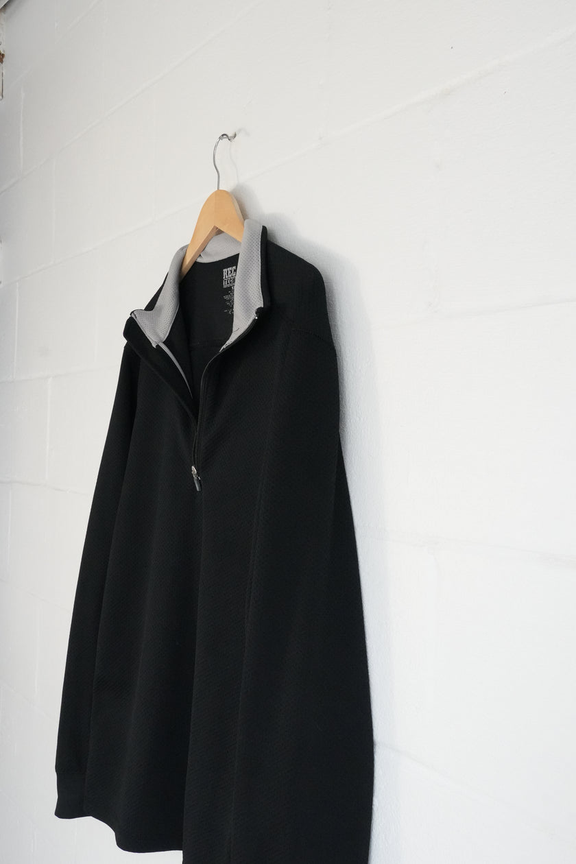 Rec Tech Pullover Men XL Black Quarter Zip Performance Long Sleeve Extra Large