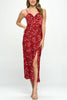 Satin floral maxi dress