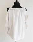Madewell Womens XS White Cold Shoulder Tie Sleeve Blouse Square Neck Top