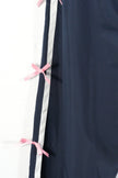 BIBI Track Pants Women Extra Large Navy Blue Pink Bow Side Stripe Joggers