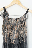 Romper Pants Jumper Women Medium Black Silk Blend Paisley Print Pocket