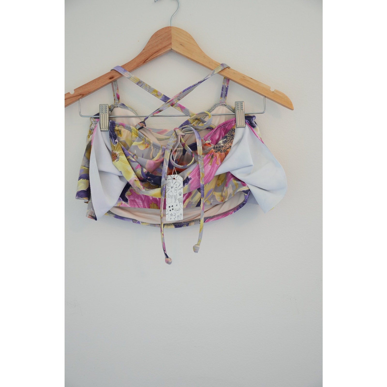 June Loop Floral Bikini Top Size Medium