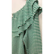 CATO Green Plaid Ruffle Blouse Size Large