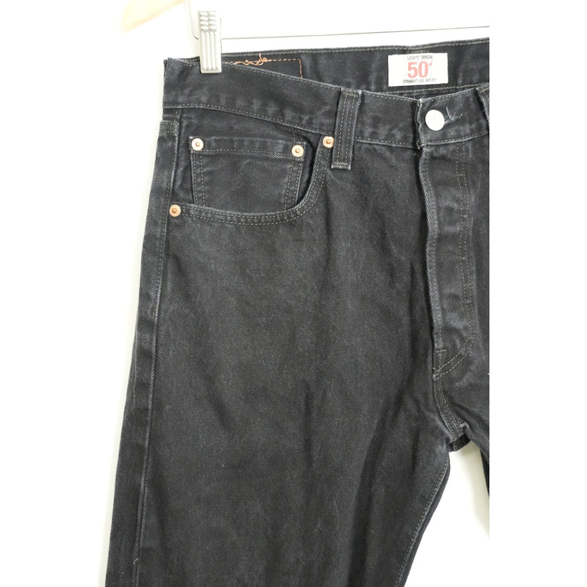 LEVI’S Original 501 Straight Leg Button Fly Black Jeans Size 33x32