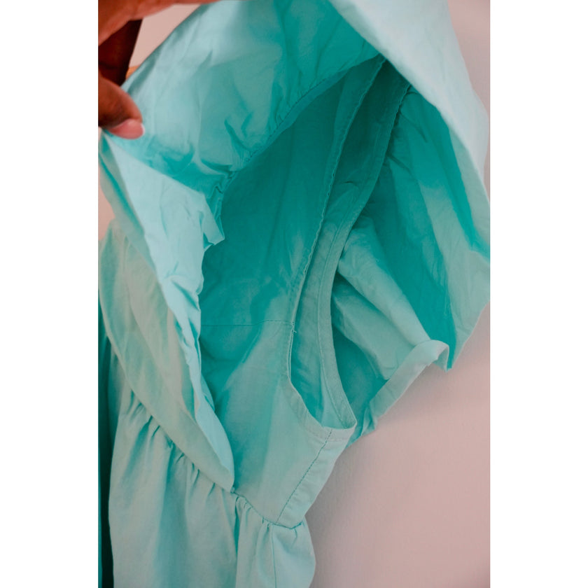 Day + Moon V-Neck Aqua Dress Size Medium