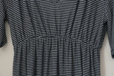 Blakeley Maxi Dress Women Small/Medium Dark Navy Blue Striped Ruffle V-Neck