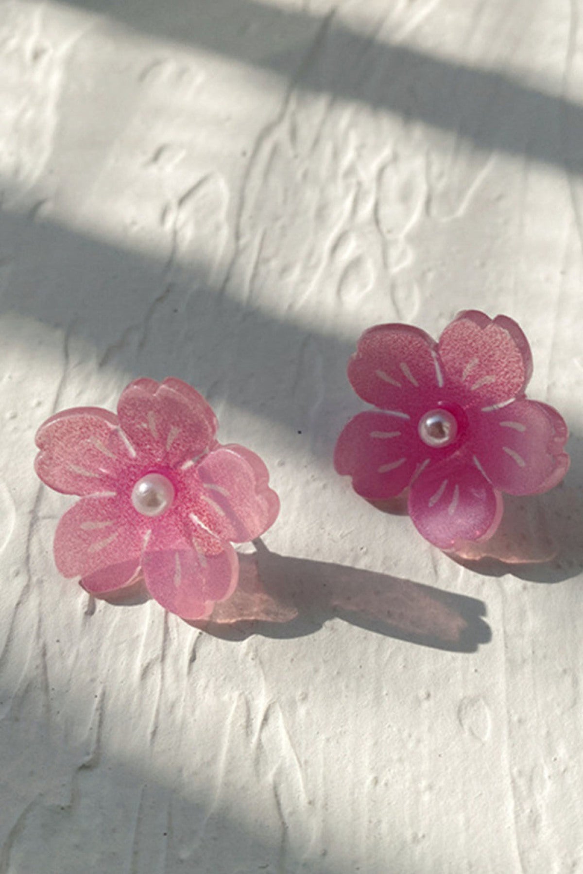The Press Acrylic Pink Peach Blossom Stud Earrings (in-store)