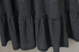 Blakeley Maxi Dress Women Small/Medium Dark Navy Blue Striped Ruffle V-Neck