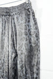 New Roni Wide Leg Pants Women Extra Large Gray Leopard Print Metallic Elastic