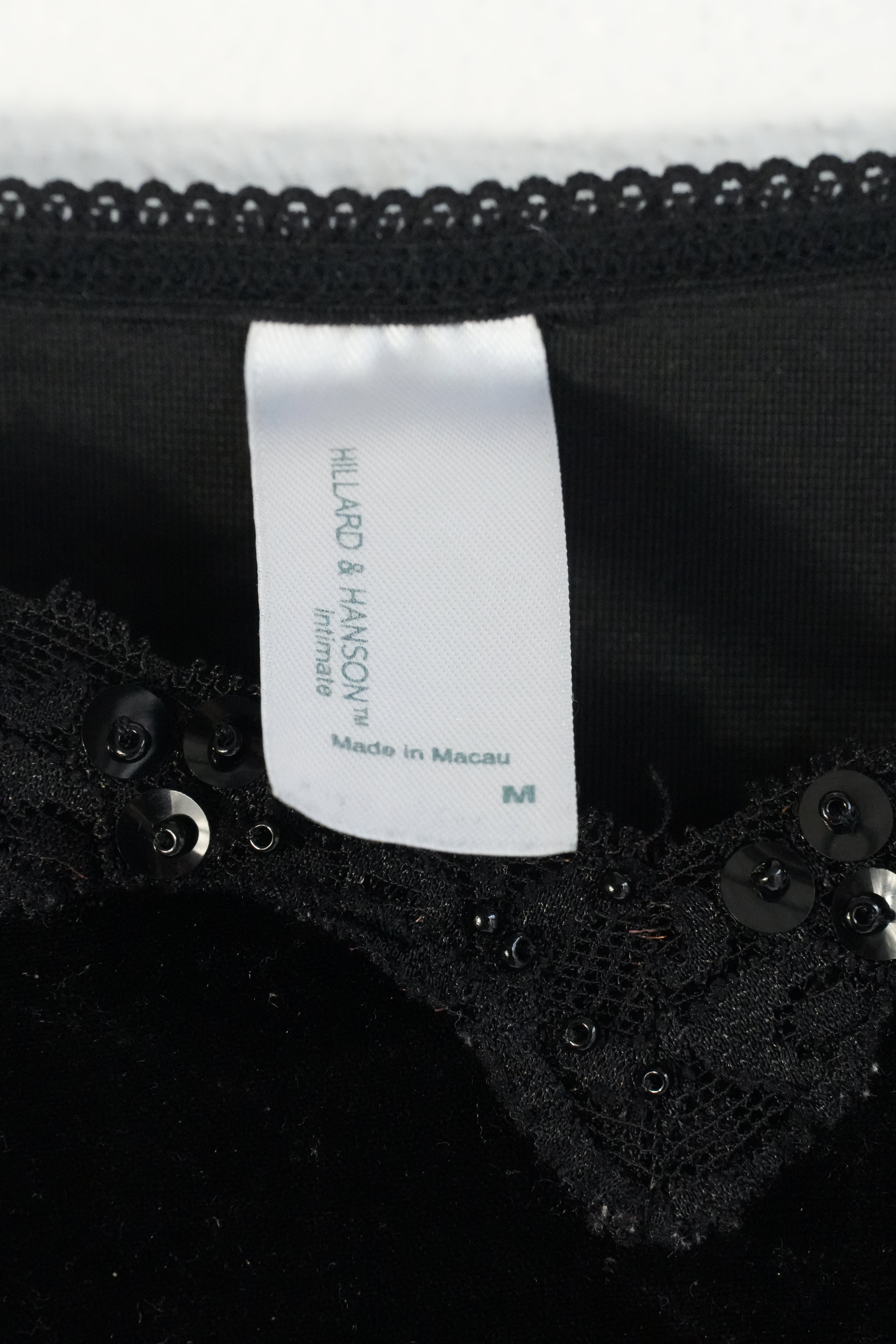 Hillard & Hanson Camisole Women Medium Black Velvet Lace Sequin Trim Strappy Top