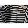 Callie Mac Striped Quarter Zip Vest Womens Large Navy White Sleeveless Top